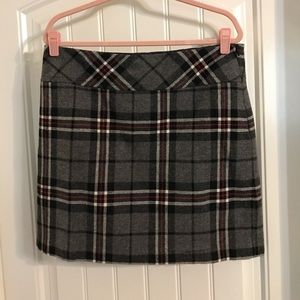 Eddie Bauer Plaid Wool Blend Skirt